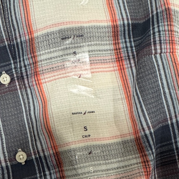 Nautica Men's Casual Plaid Shirt - Red, Gray, and White - Picture 4 of 5